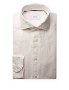 Slim Fit Skjorta Linne Vit