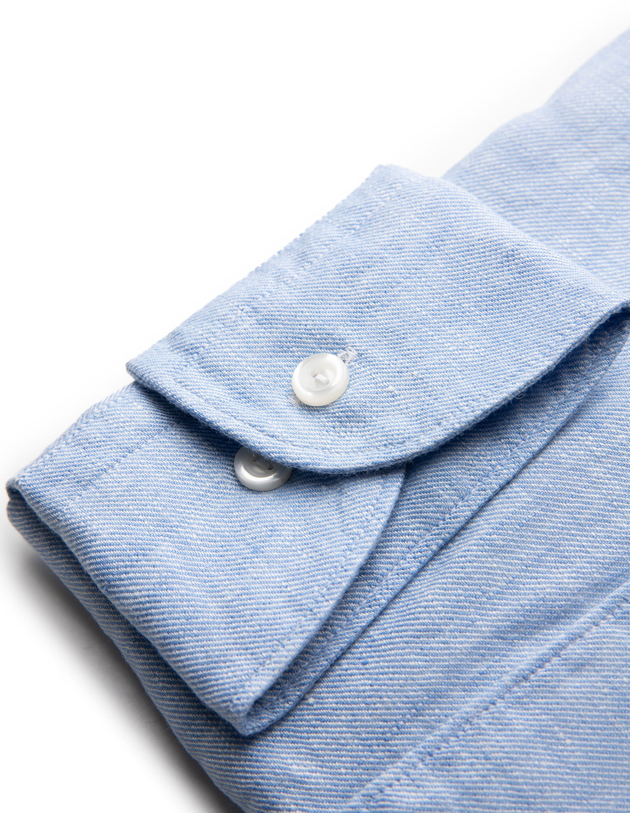 Slim Fit Skjorta Linne Ljusblå