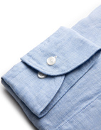 Slim Fit Skjorta Linne Ljusblå
