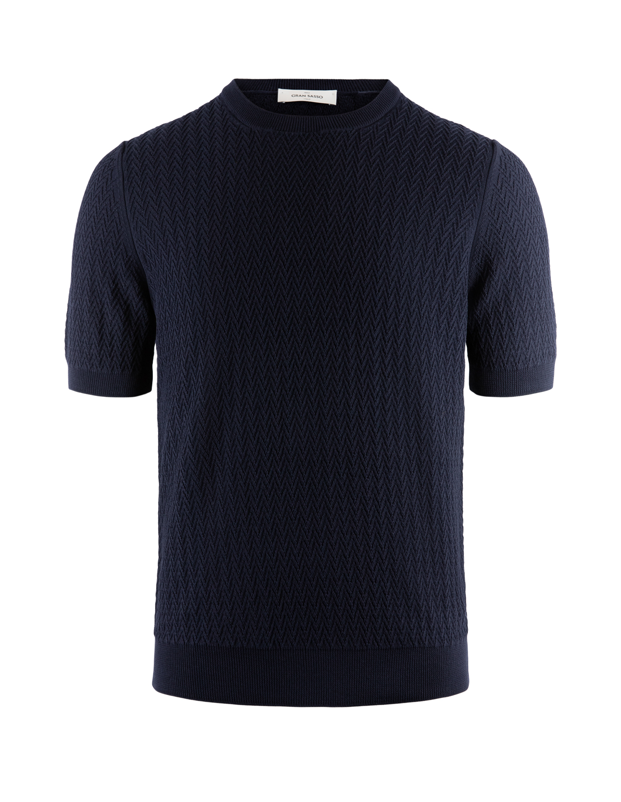 T-shirt chevron-knit Navy