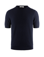 T-shirt chevron-knit Navy