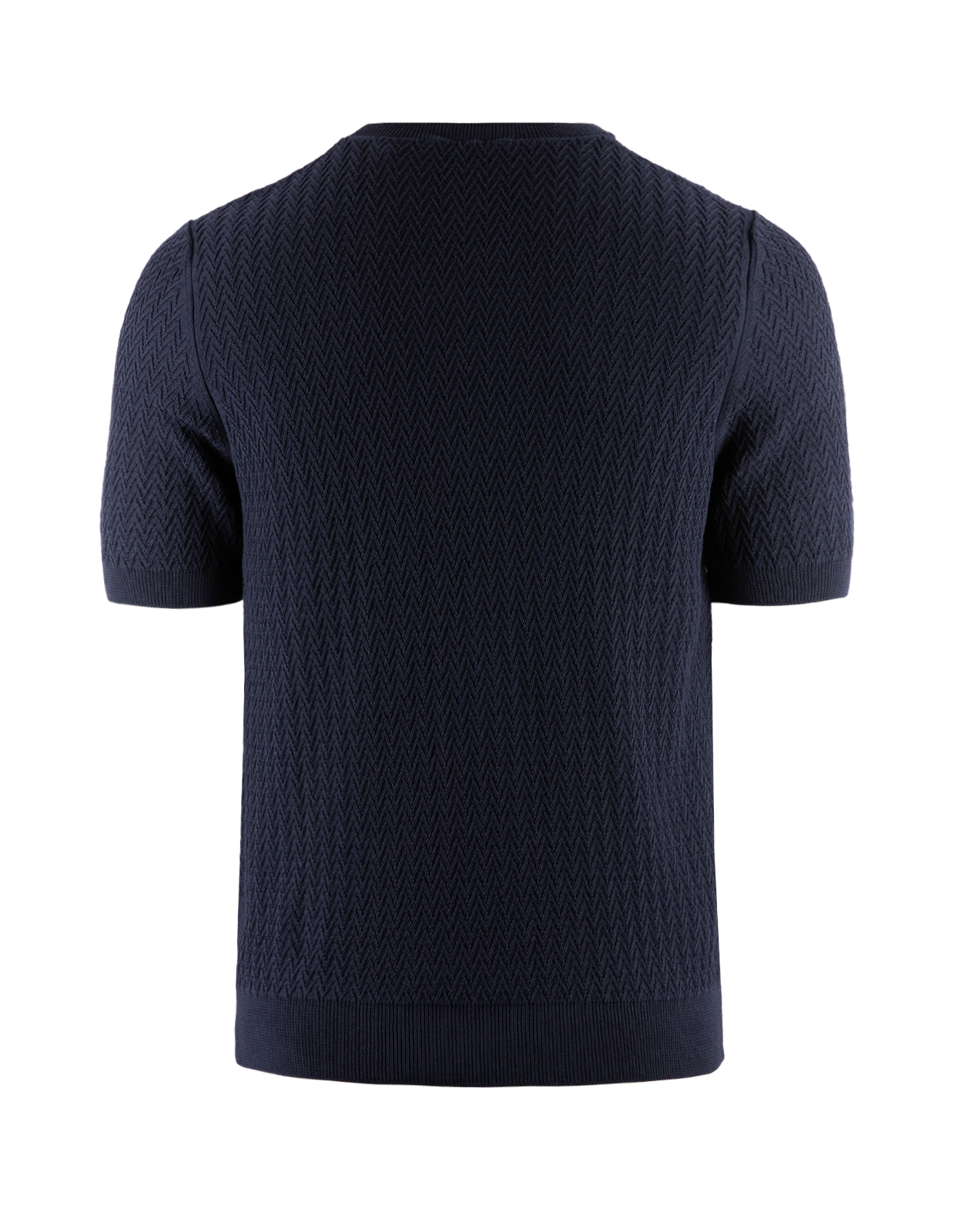 T-shirt chevron-knit Navy