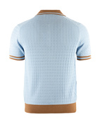 Cable Retro Polo Shirt Ljusblå/Brun
