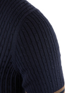 Cable Retro Polo Shirt Navy/Brun 58