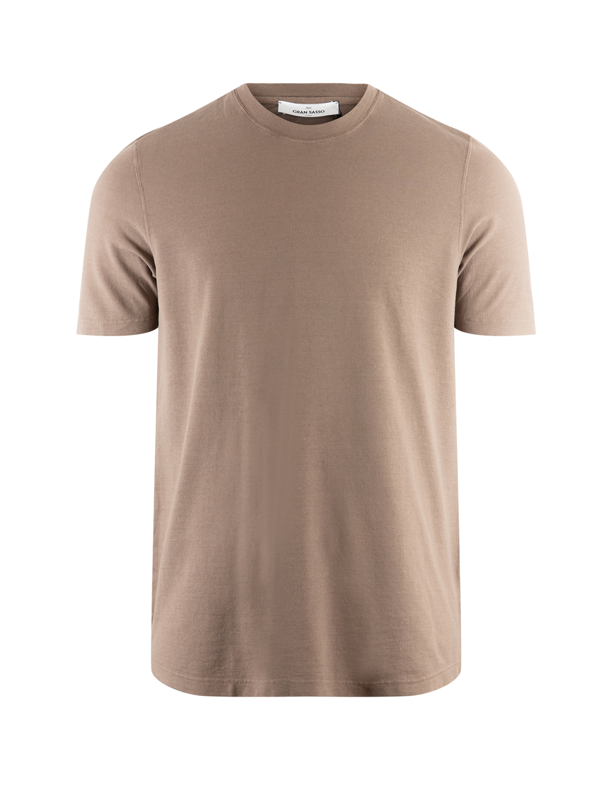 T-shirt Cotton Crew Neck Gråbeige