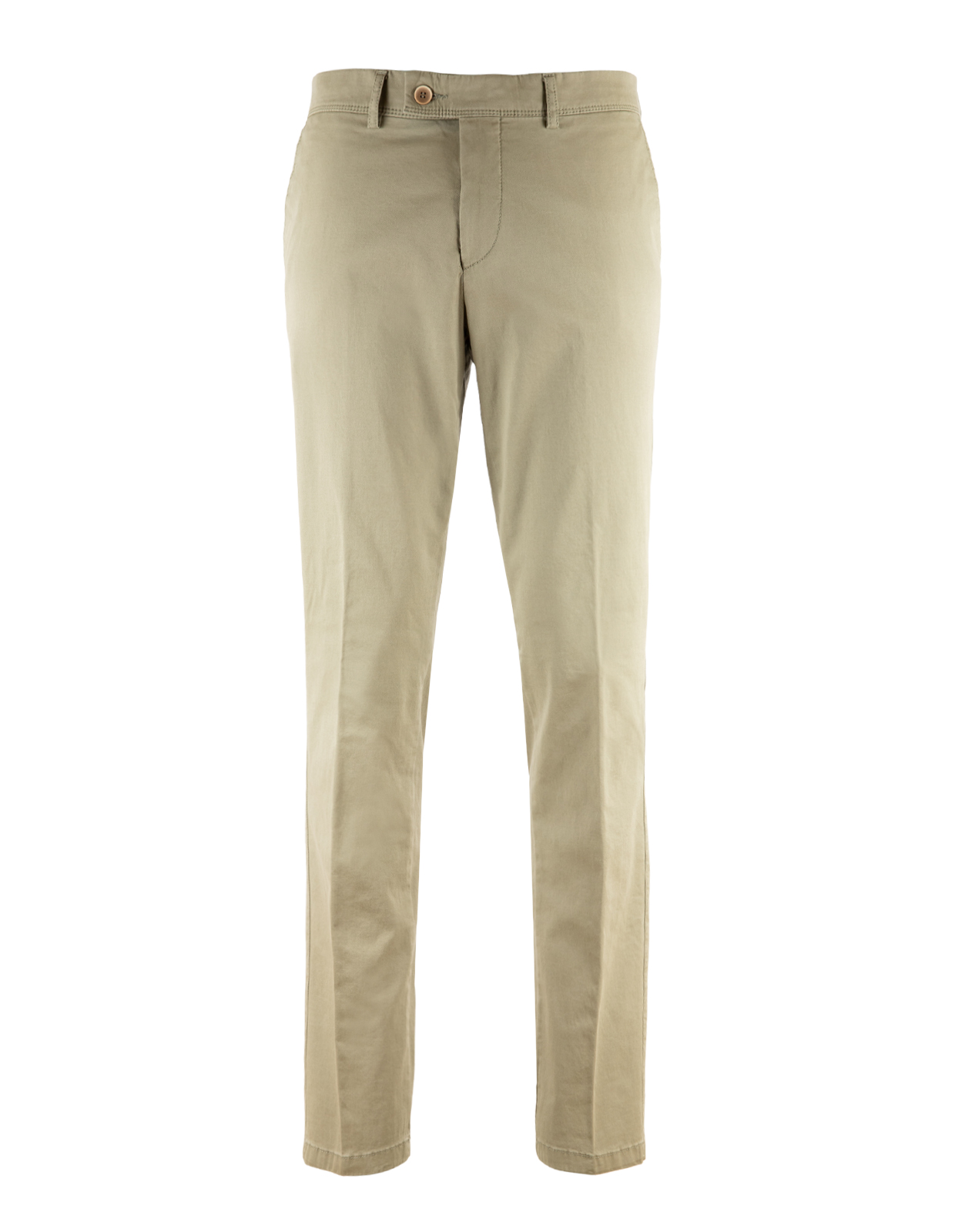Regular Chinos Bomull Stretch Mossgrön