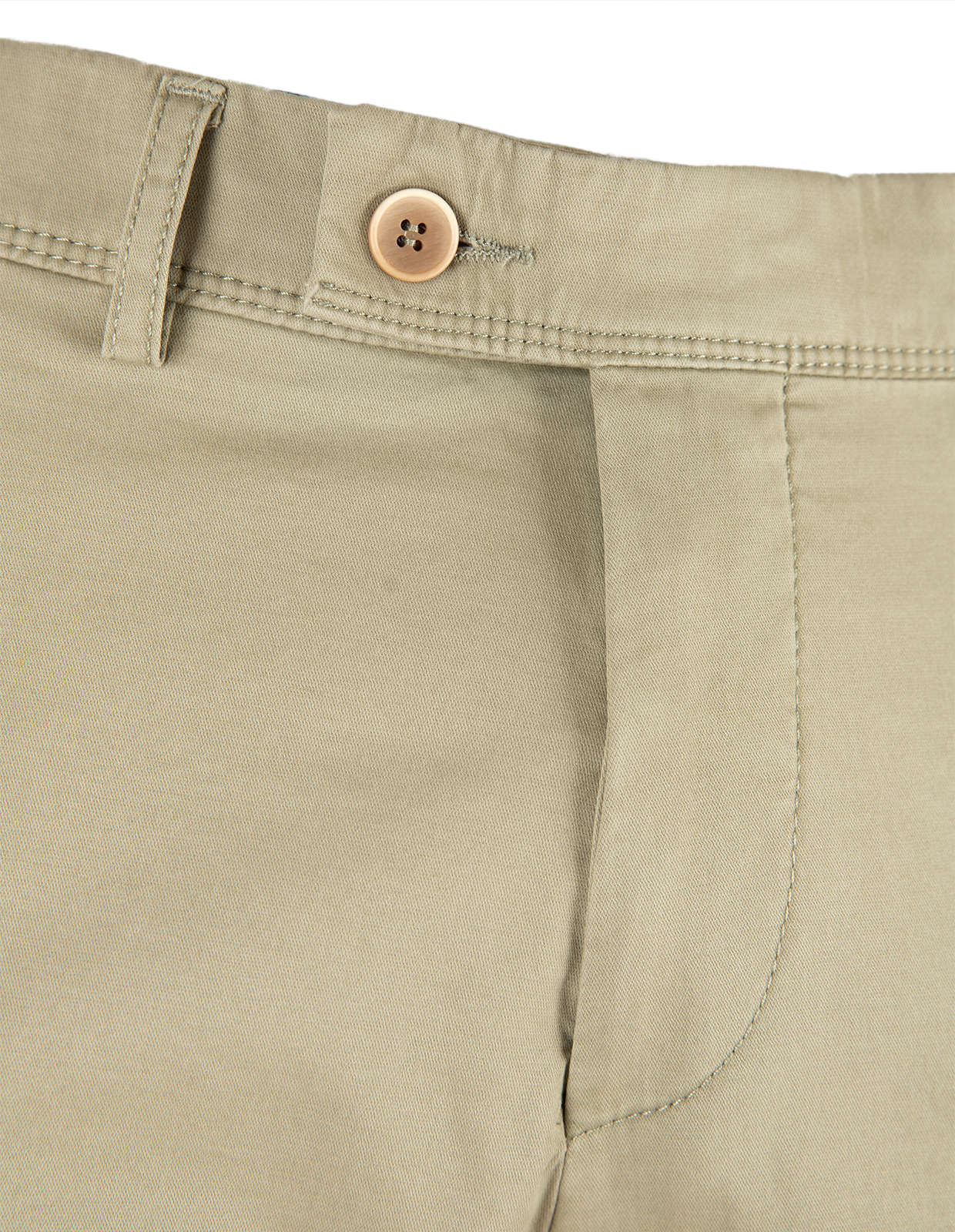 Regular Chinos Bomull Stretch Mossgrön