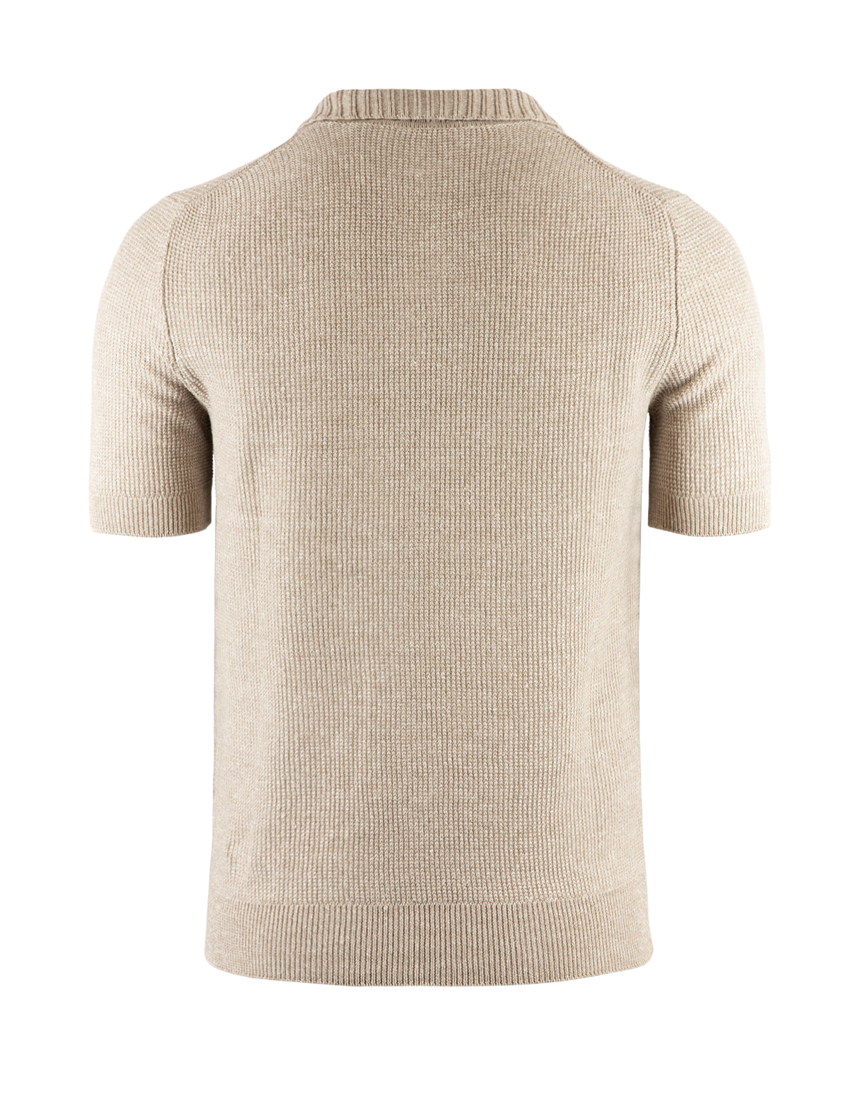 Open Polo Linne/Bomull Ljusbeige