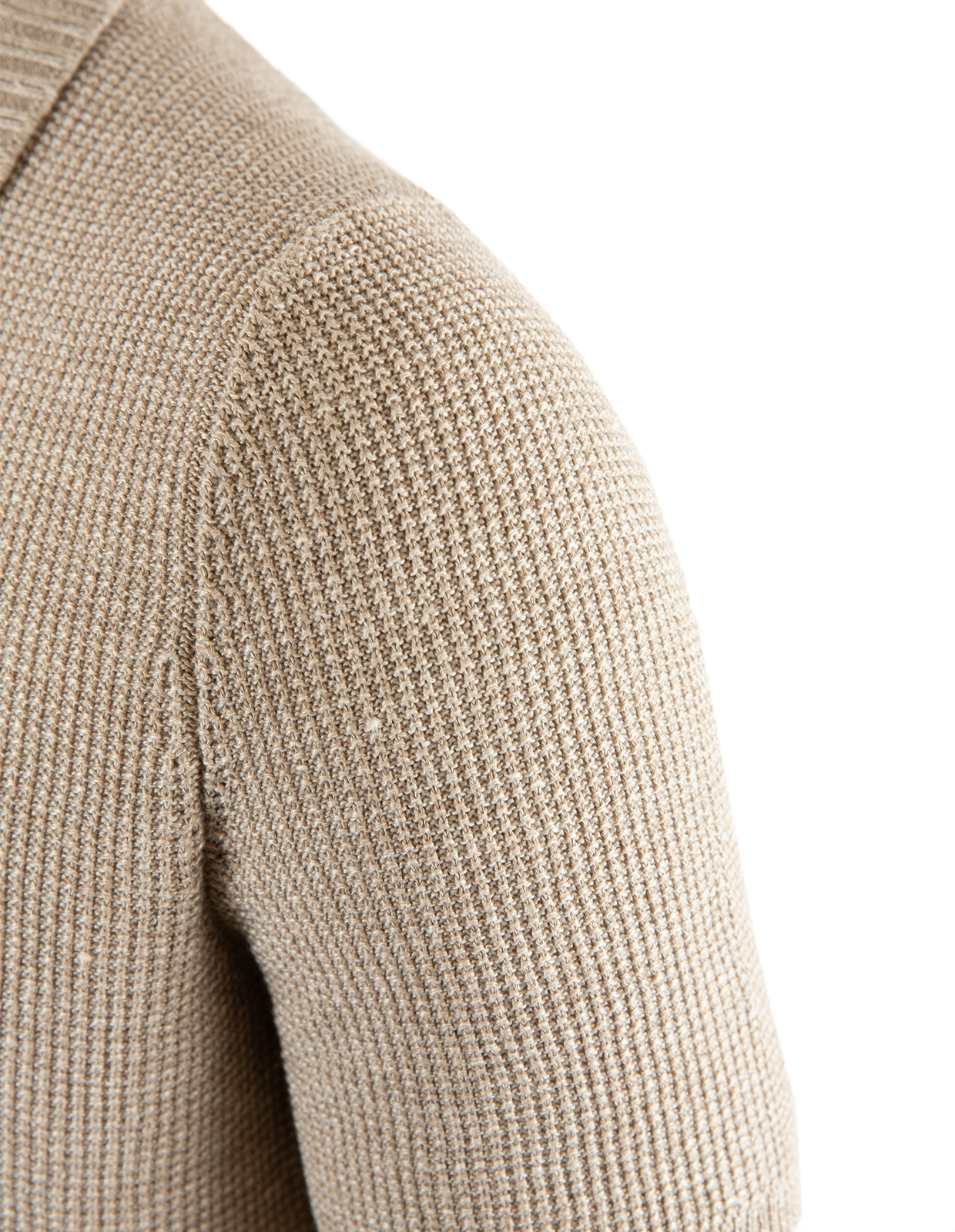 Open Polo Linne/Bomull Ljusbeige