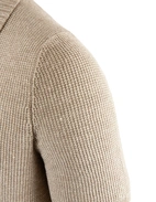 Open Polo Linne/Bomull Ljusbeige