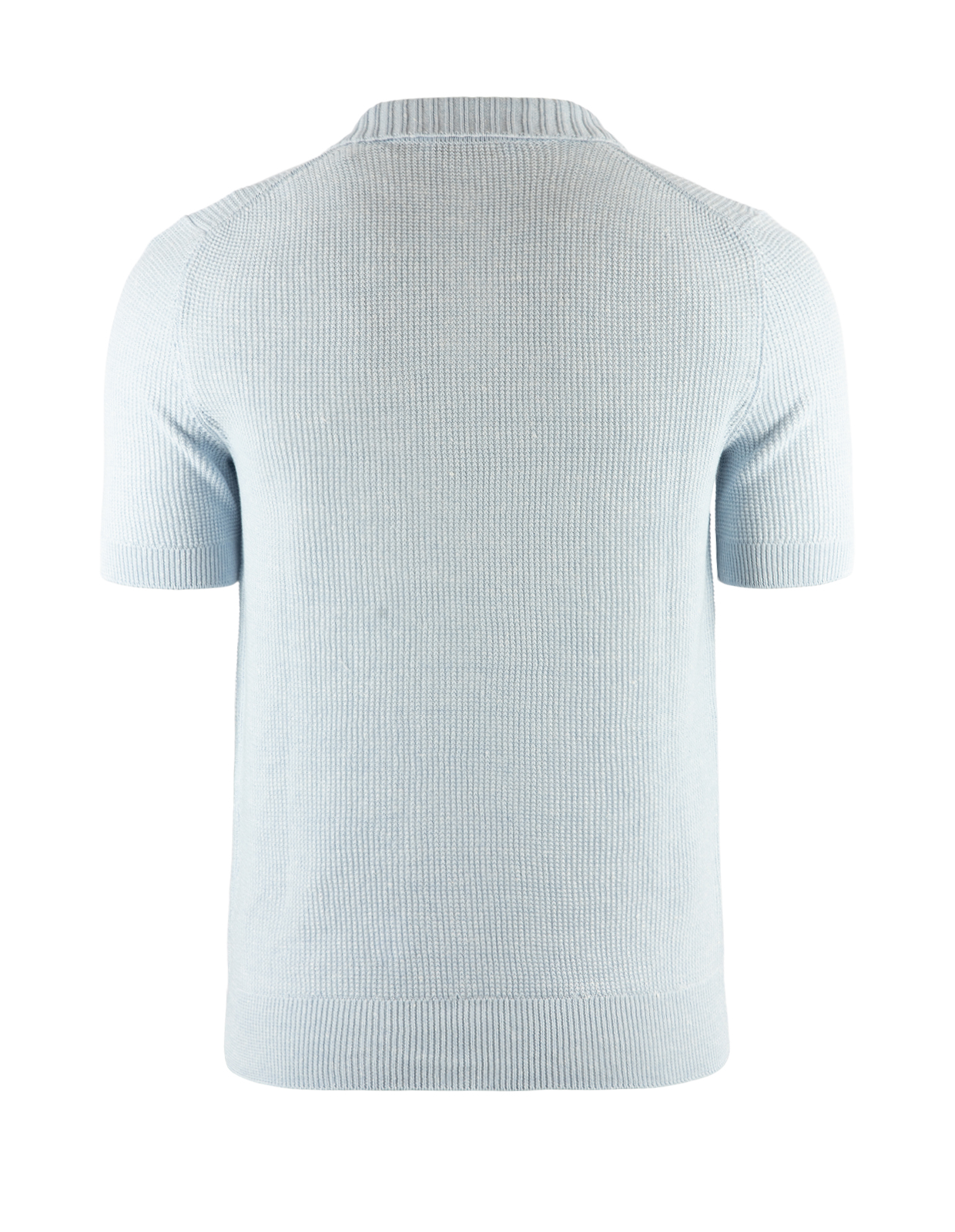 Open Polo Linne/Bomull Ljusblå