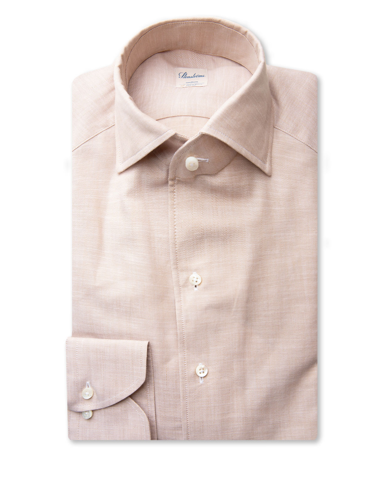 Slimline Skjorta Helskuren Krage Beige