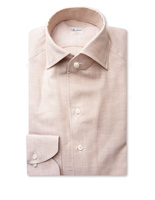 Slimline Skjorta Helskuren Krage Beige