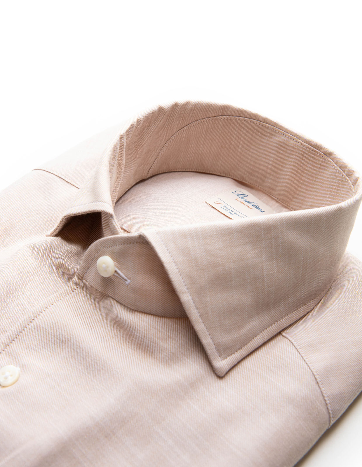 Slimline Skjorta Helskuren Krage Beige