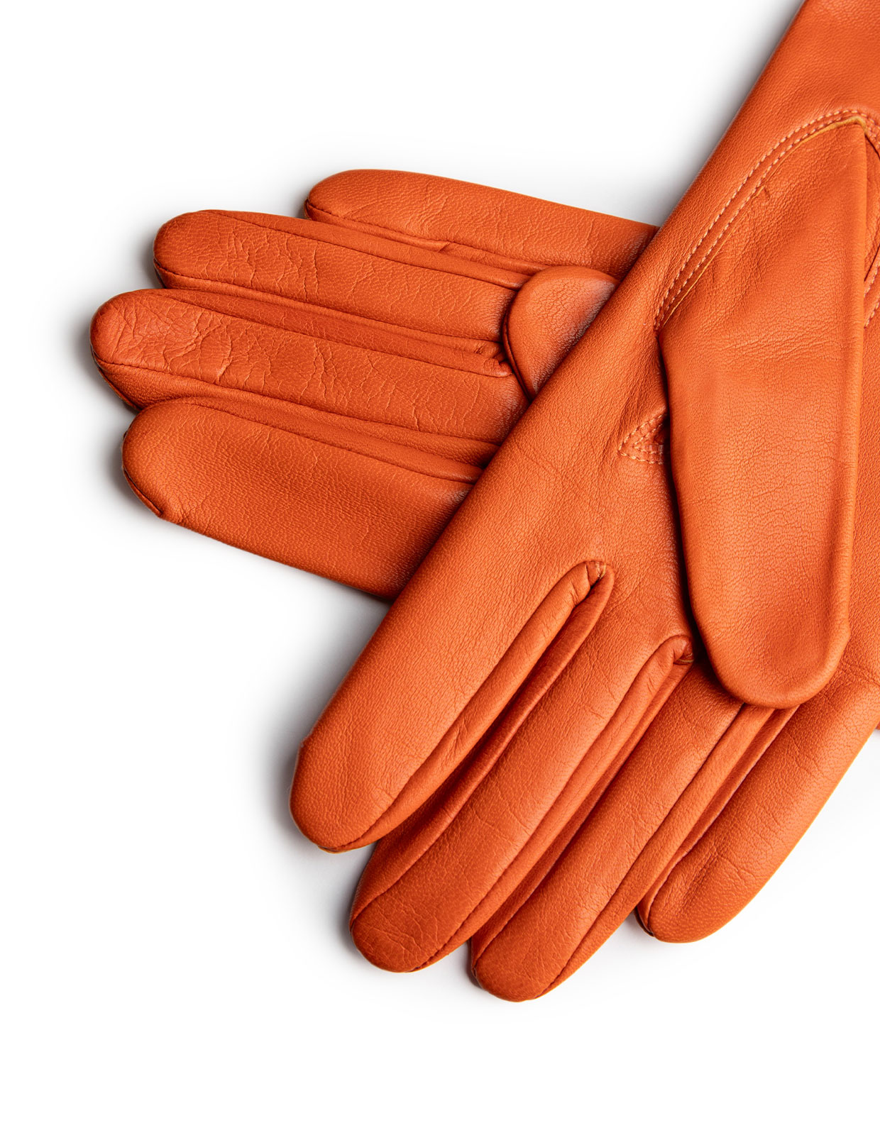 Jane Handske Läder Orange