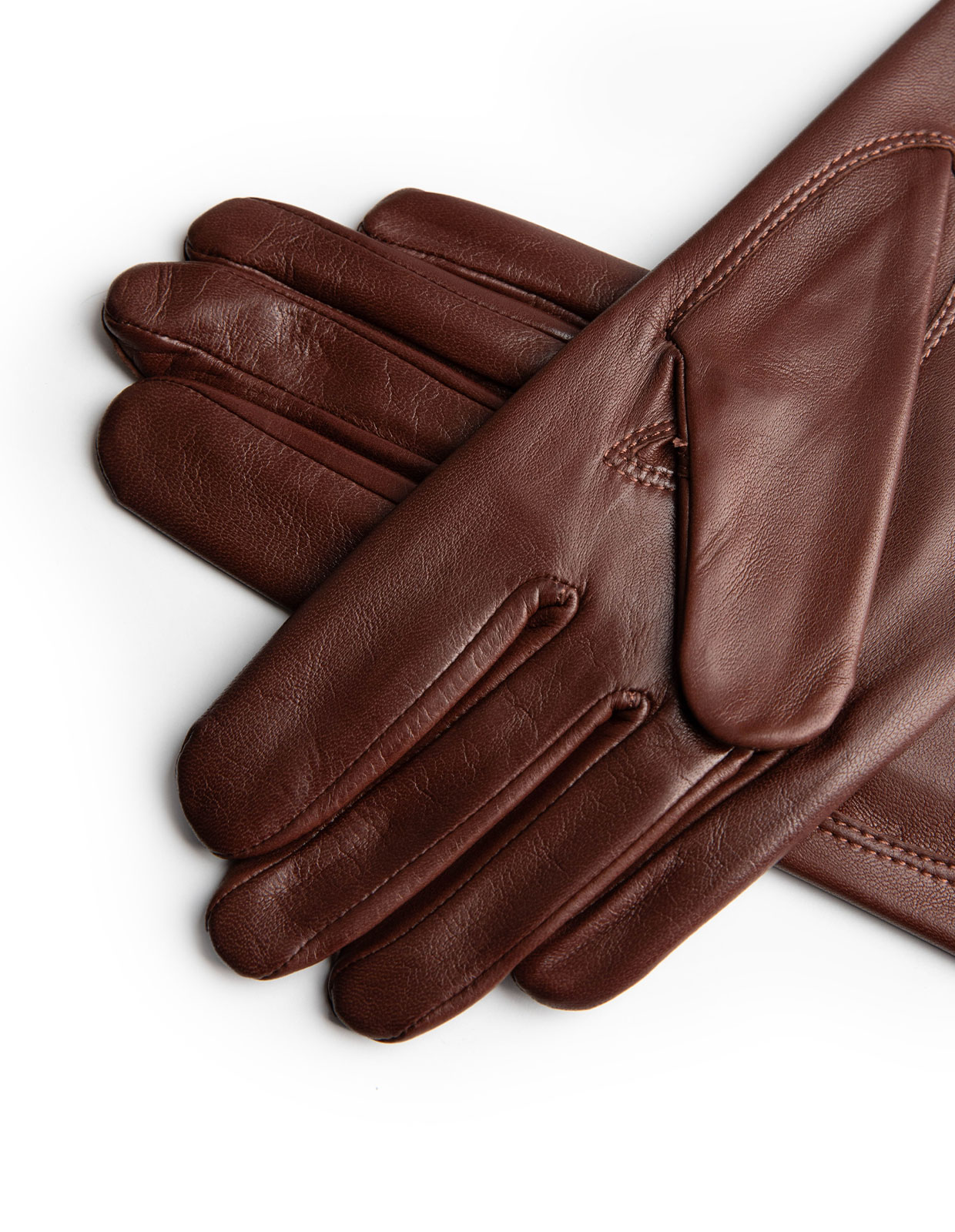 Jane Handske Läder Kastanjbrun 7.5