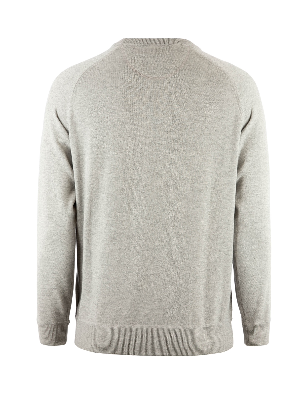 Saddington Collegetröja Merinoull Bomull Ljusgrå