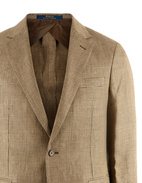 Kavaj Lin/Viskos/Ull Beige Glencheck