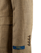 Kavaj Lin/Viskos/Ull Beige Glencheck