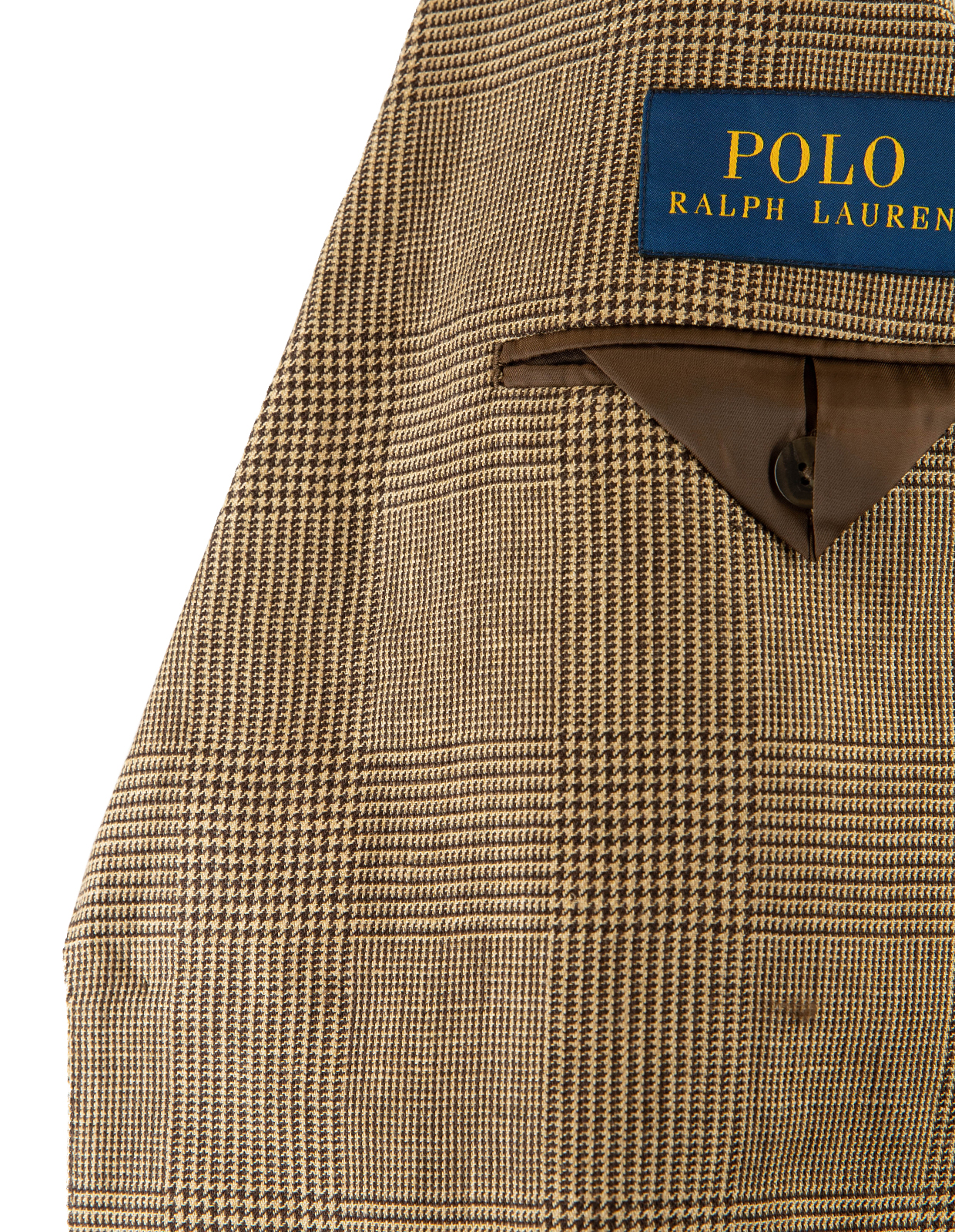 Kavaj Lin/Viskos/Ull Beige Glencheck