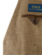 Kavaj Lin/Viskos/Ull Beige Glencheck