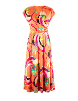 Rhea Klänning Orange/Rosa Mönstrad