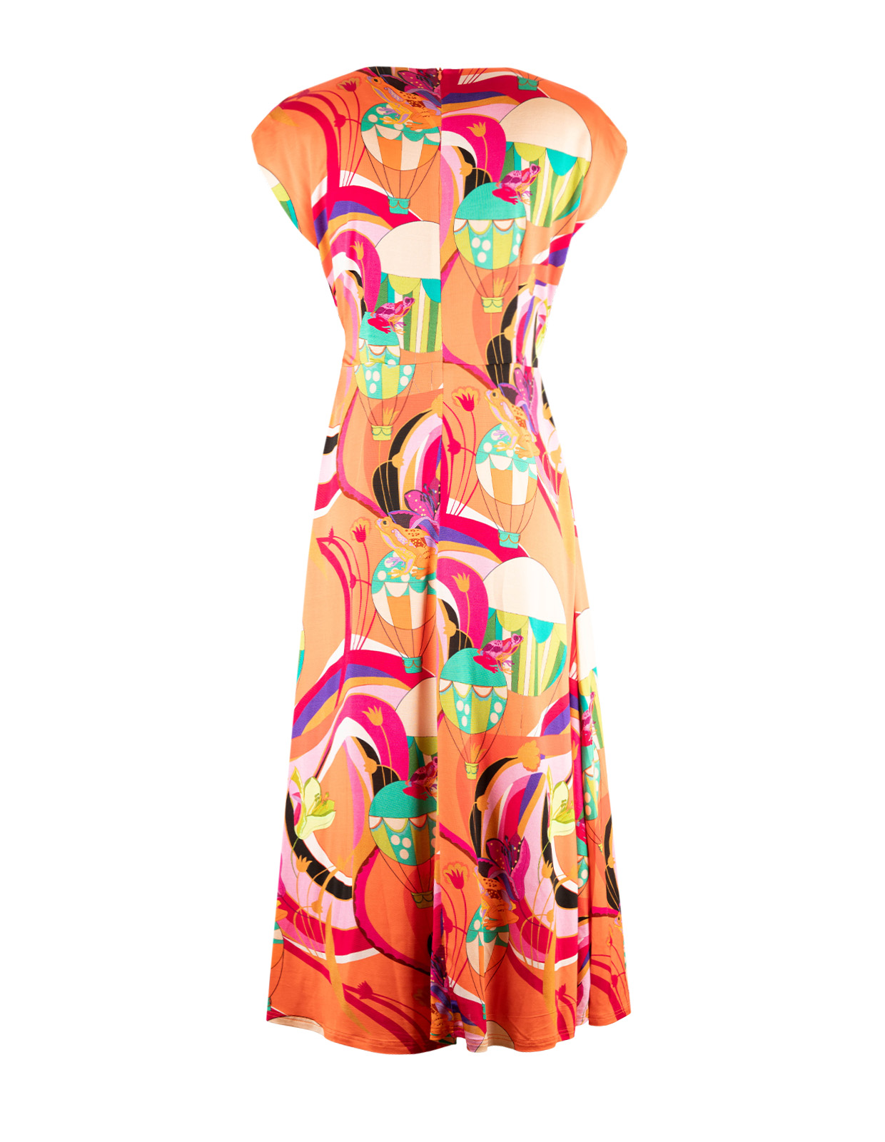 Rhea Klänning Orange/Rosa Mönstrad 42