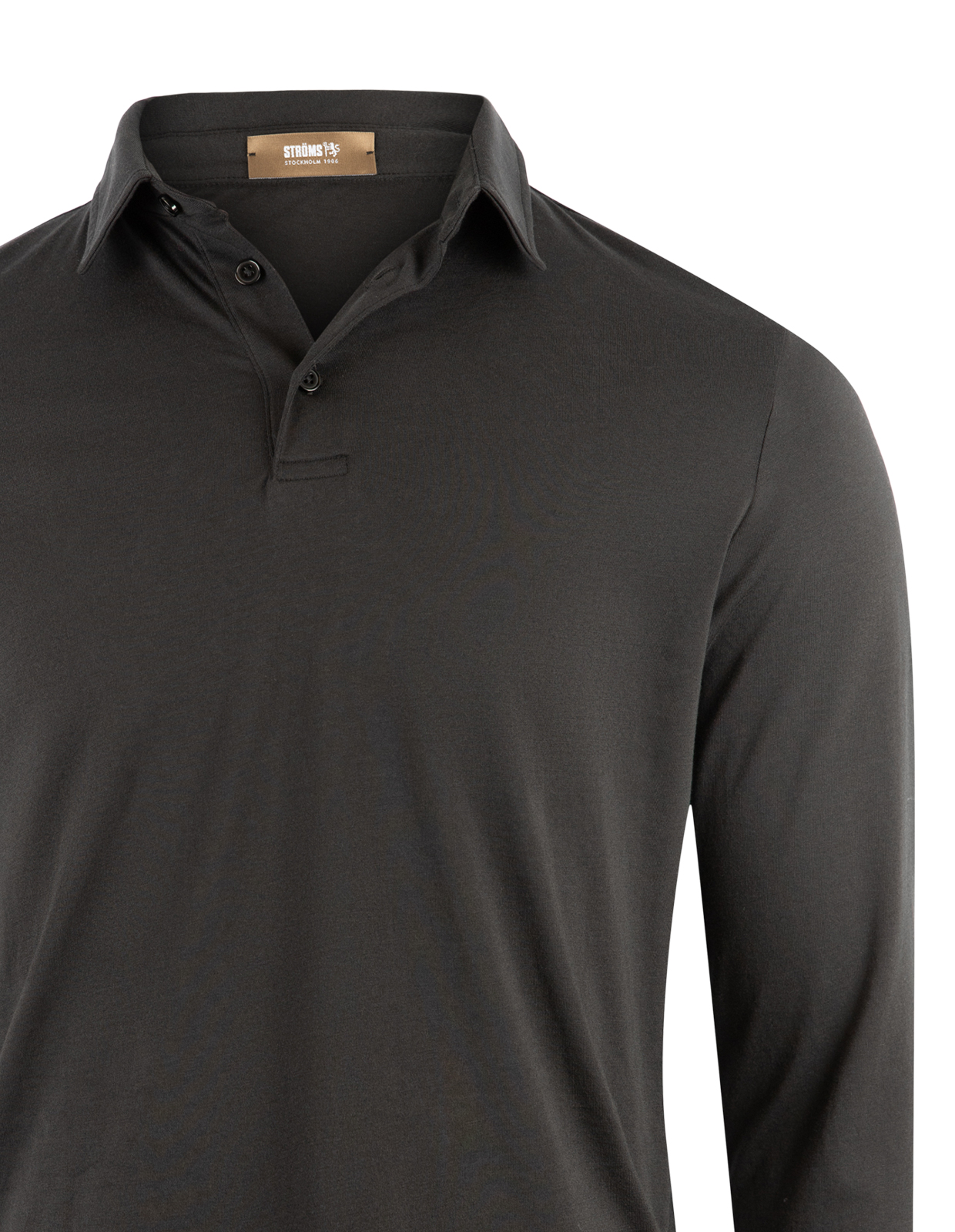 Långärmad Pikétröja Jersey Svart