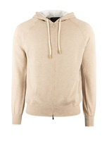 Hoodie Full Zip Cotton Cashmere Ljusbeige
