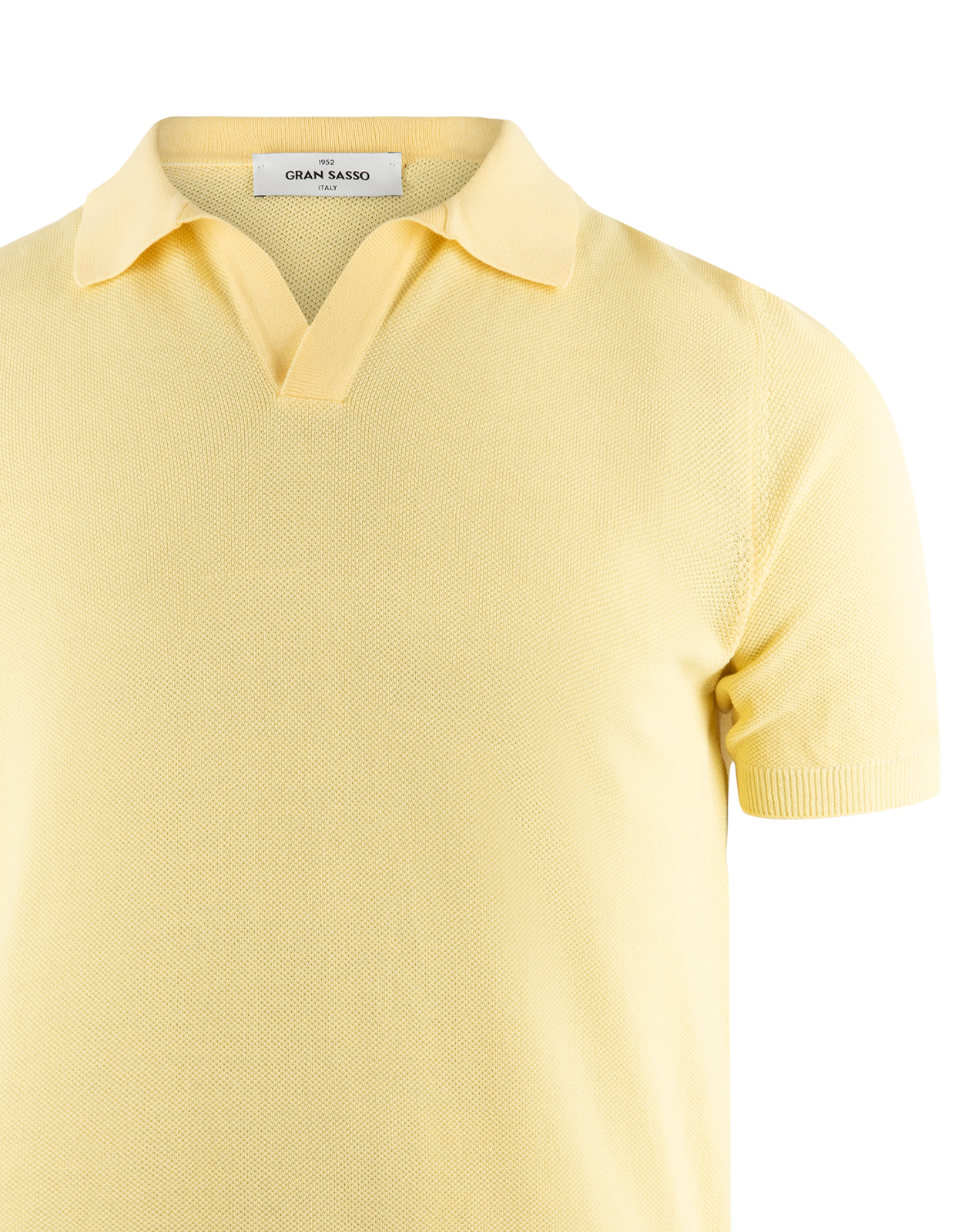 Open Polo Bomullspiké Ljusgul