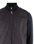 Full-zip Ull/Alcantara Navy
