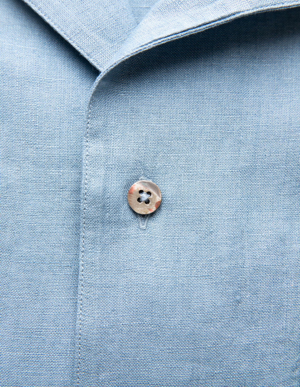 Resort Skjorta Linne Ljusblå L