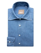 Sartorial Shirt Denim Tvättad Blå 45