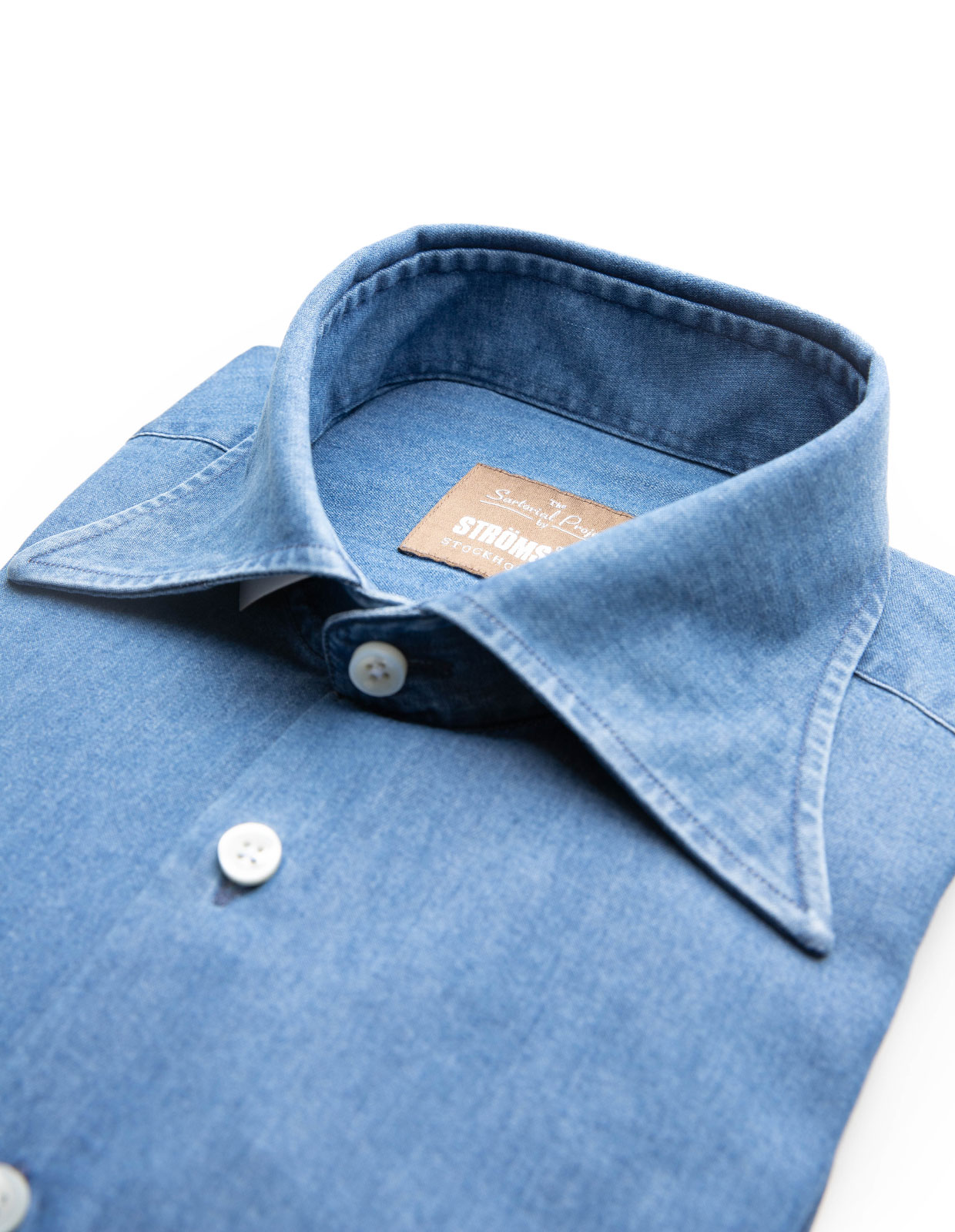 Sartorial Shirt Denim Tvättad Blå