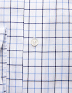 Slim Fit Skjorta Button Down Oxford Tattersall Vit/Blå Ruta 44