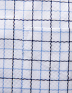 Regular Fit Skjorta Button Down Oxford Tattersall Vit/Blå Ruta 44