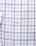 Slim Fit XLÄ Skjorta Button Down Bomull Tattersall Vit/Blå Ruta