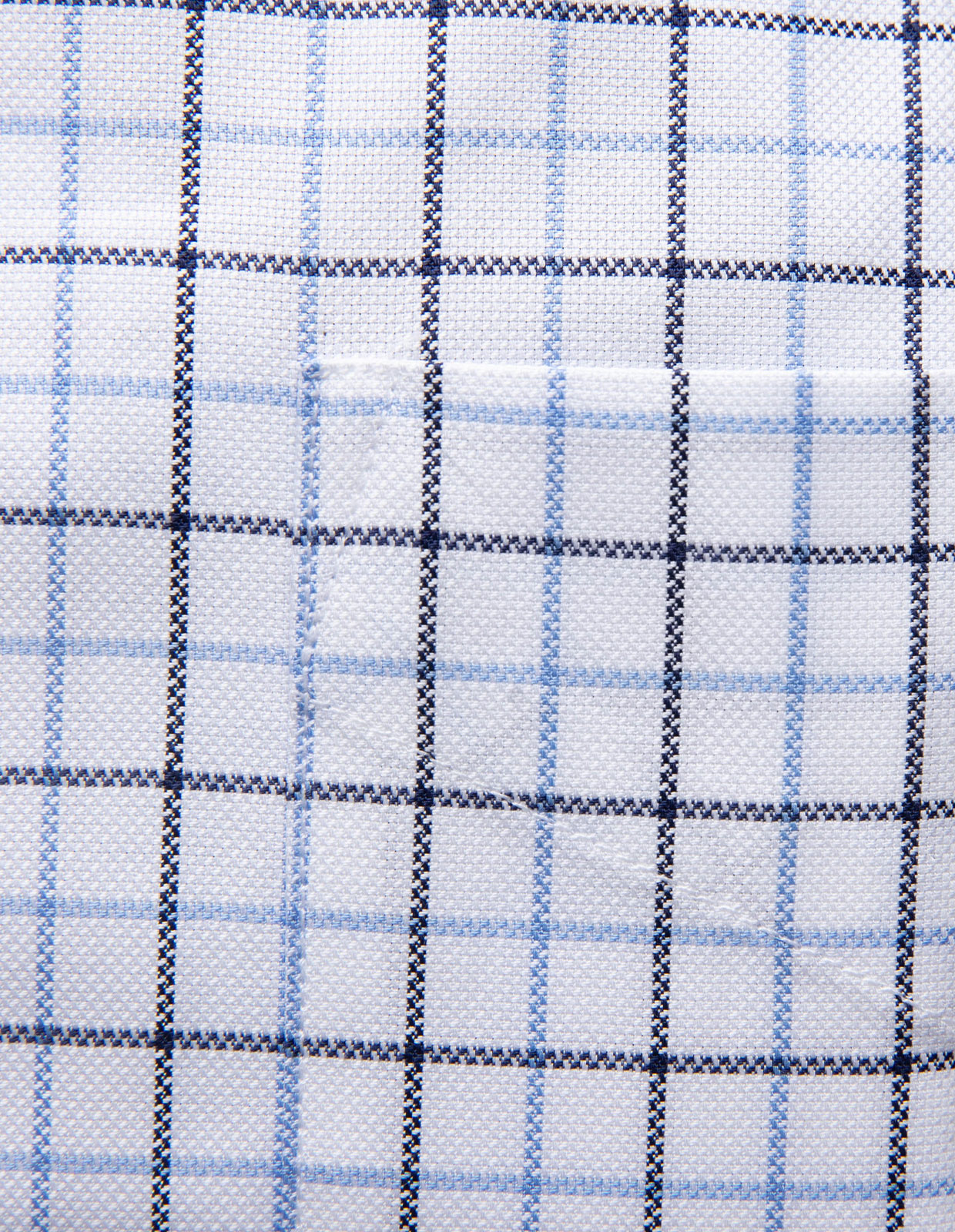 Regular Fit XLÄ Skjorta Button Down Oxford Tattersall Vit/Blå Ruta