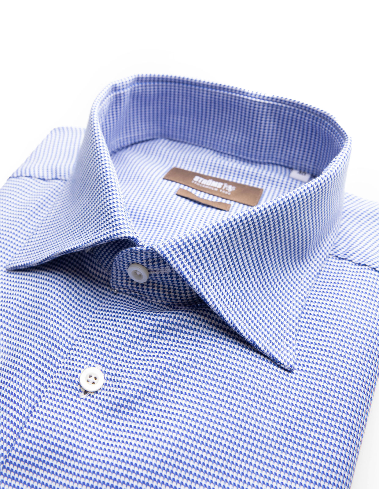 Slim Fit Skjorta Bomull Pepita Blå