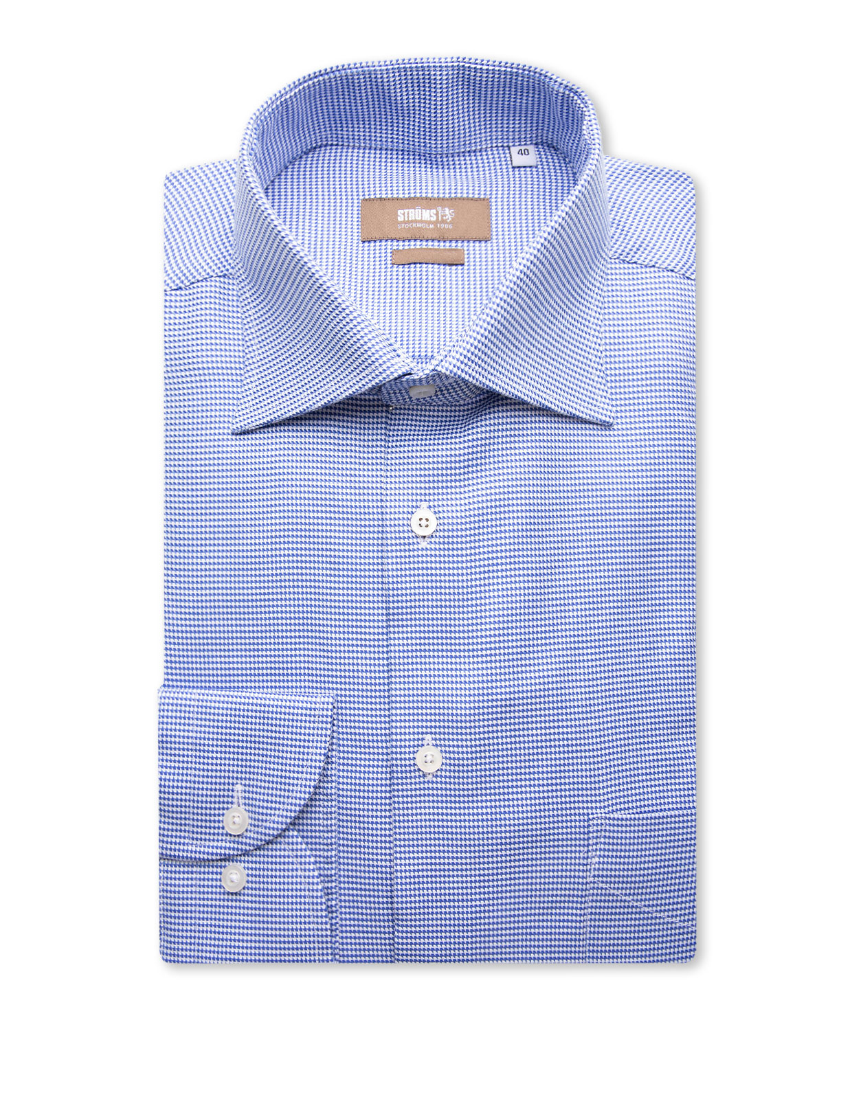 Regular Fit Skjorta Bomull Pepita Blå