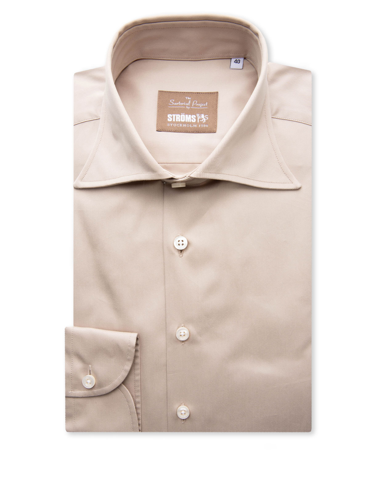 Sartorial Shirt Lättviktsbomull Mörkbeige