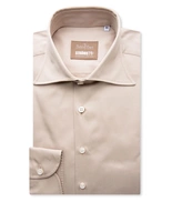 Sartorial Shirt Lättviktsbomull Mörkbeige