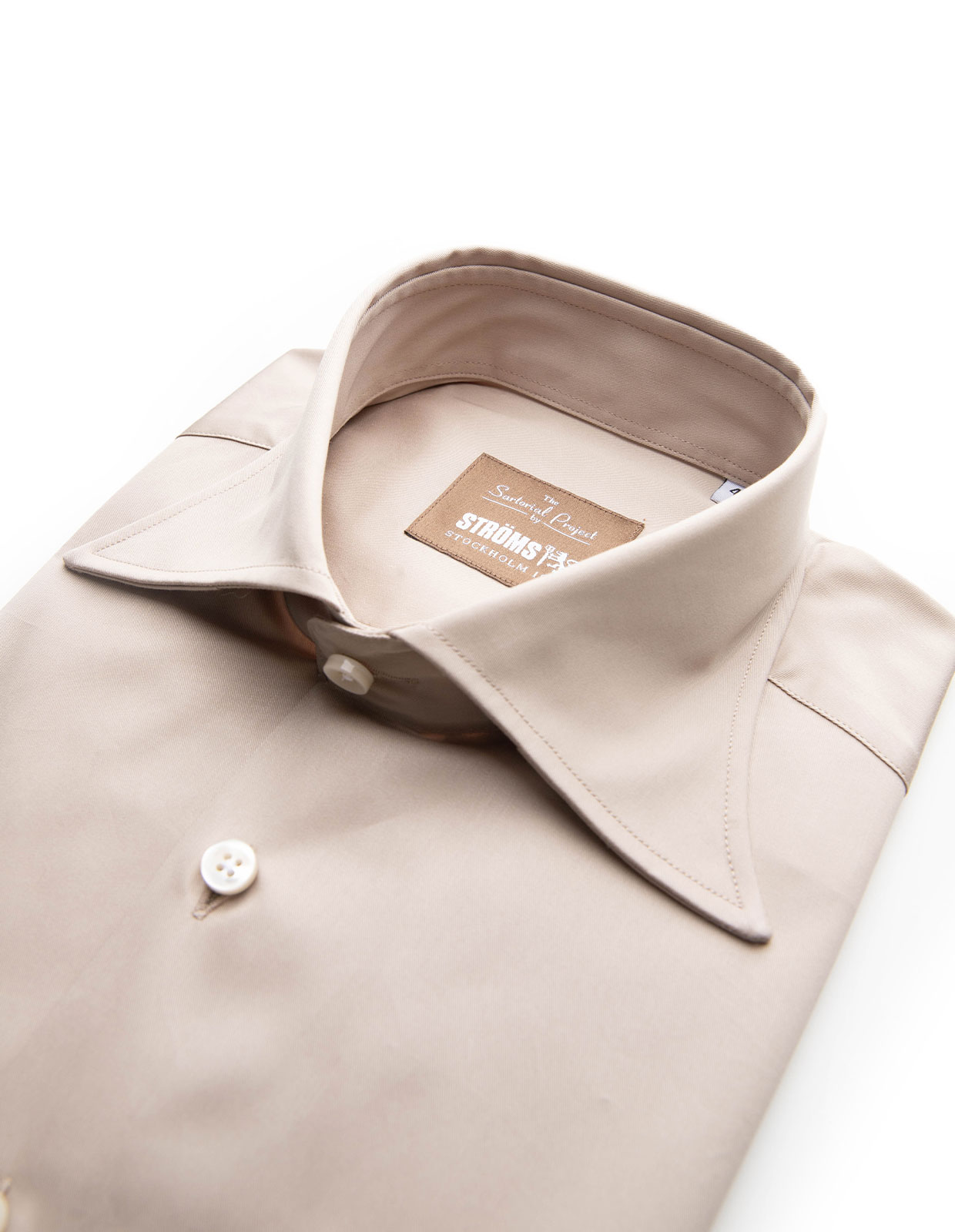 Sartorial Shirt Lättviktsbomull Mörkbeige