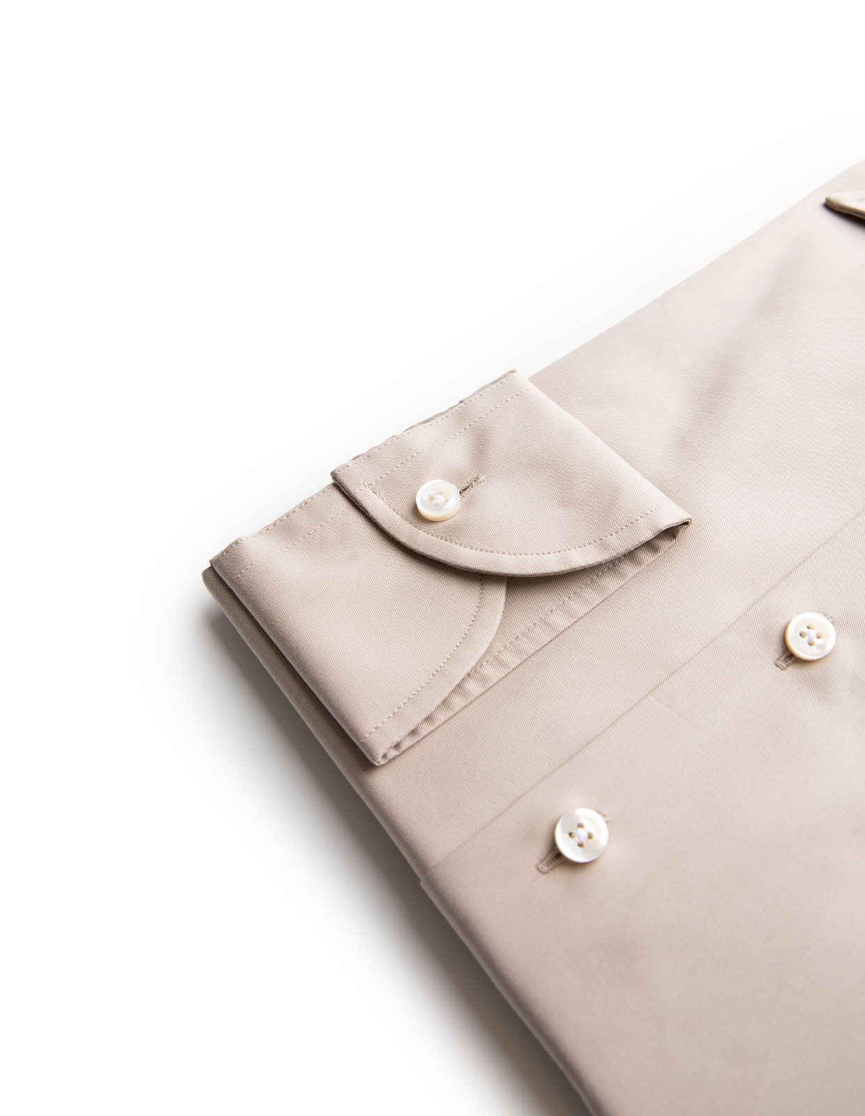 Sartorial Shirt Lättviktsbomull Mörkbeige 39