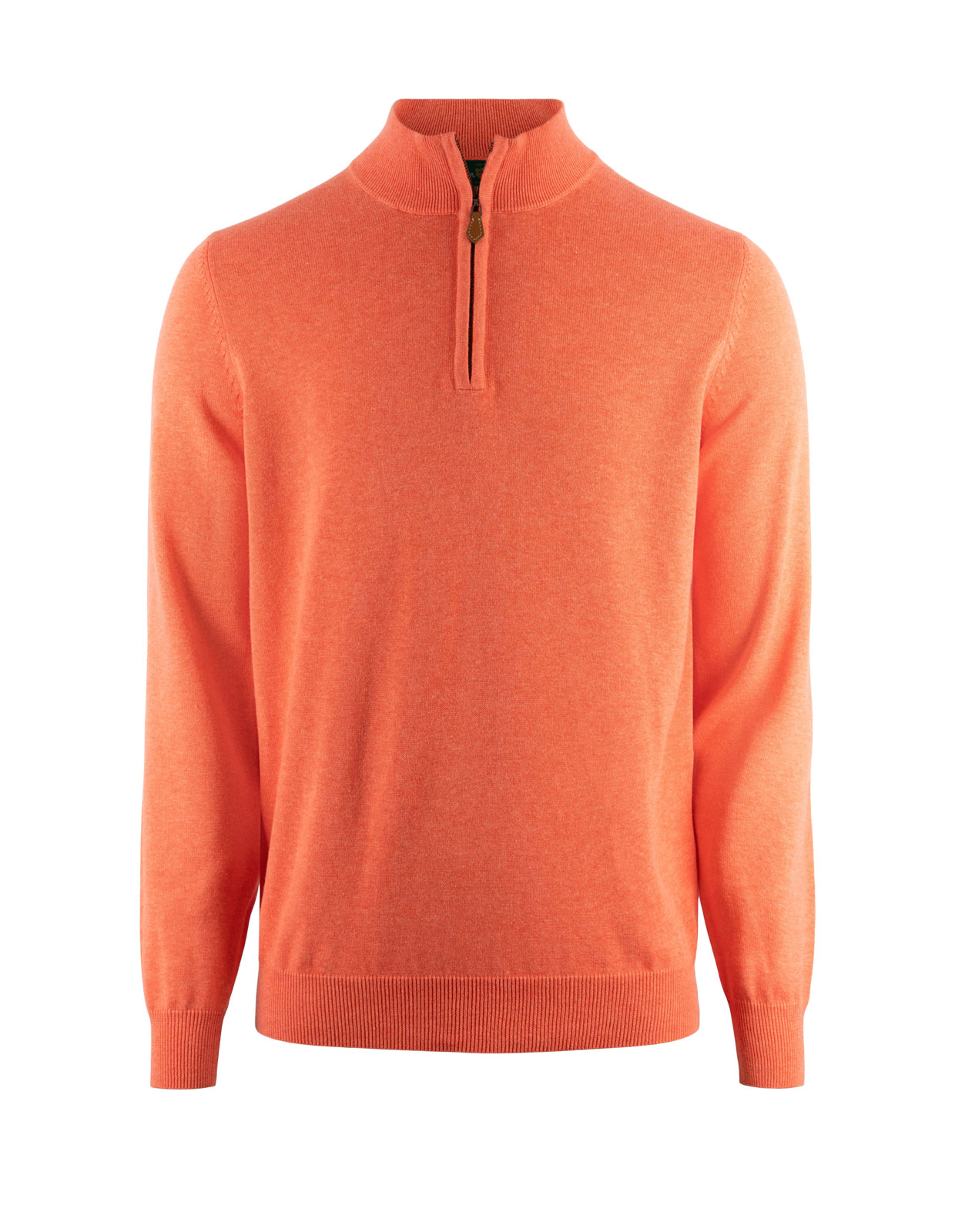 Selhurst Half Zip Bomull/Cashmere Korallröd