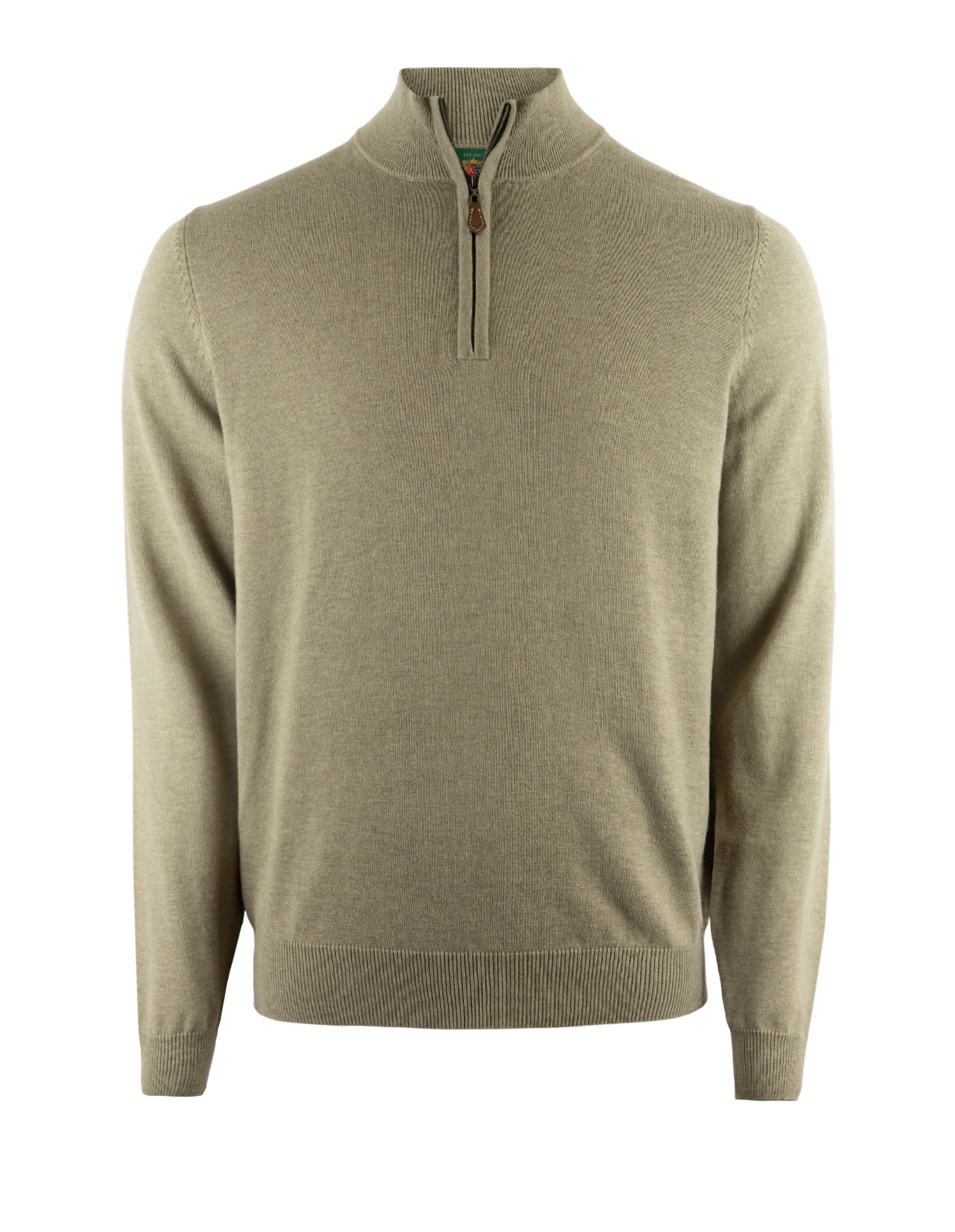 Selhurst Half Zip Bomull/Cashmere Olivgrön