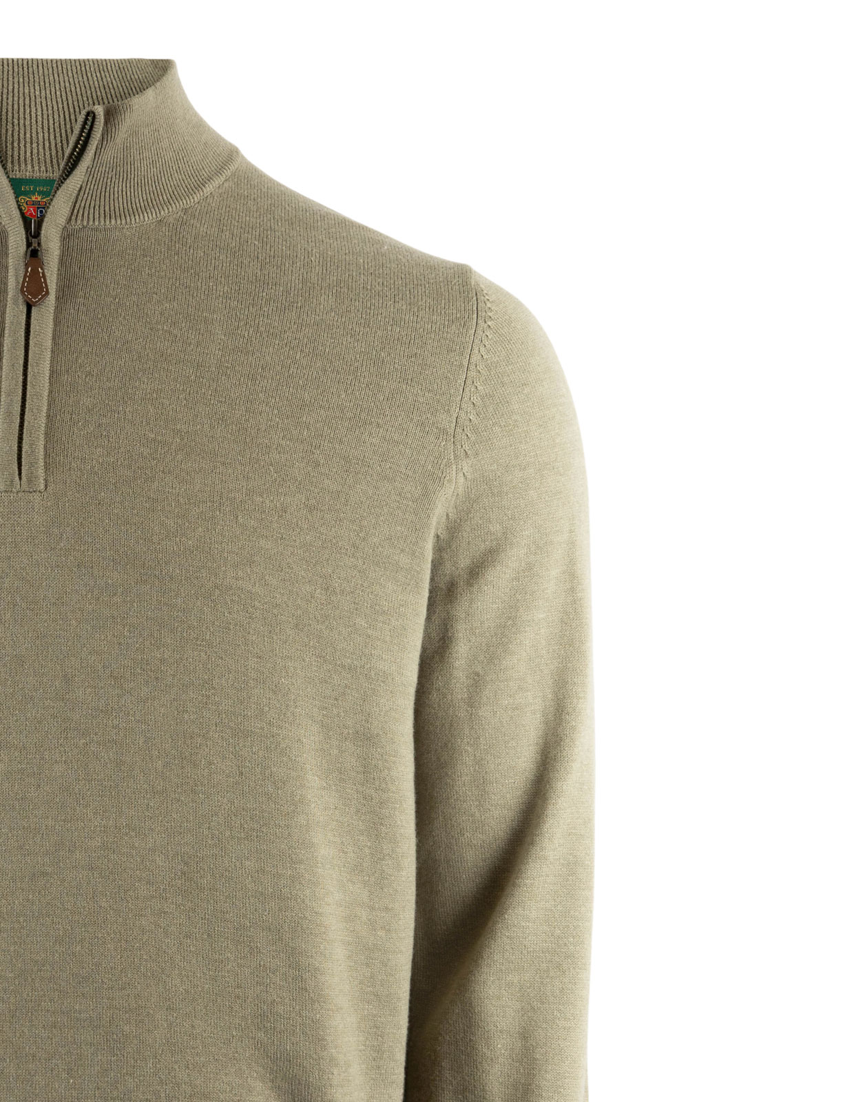 Selhurst Half Zip Bomull/Cashmere Olivgrön 52