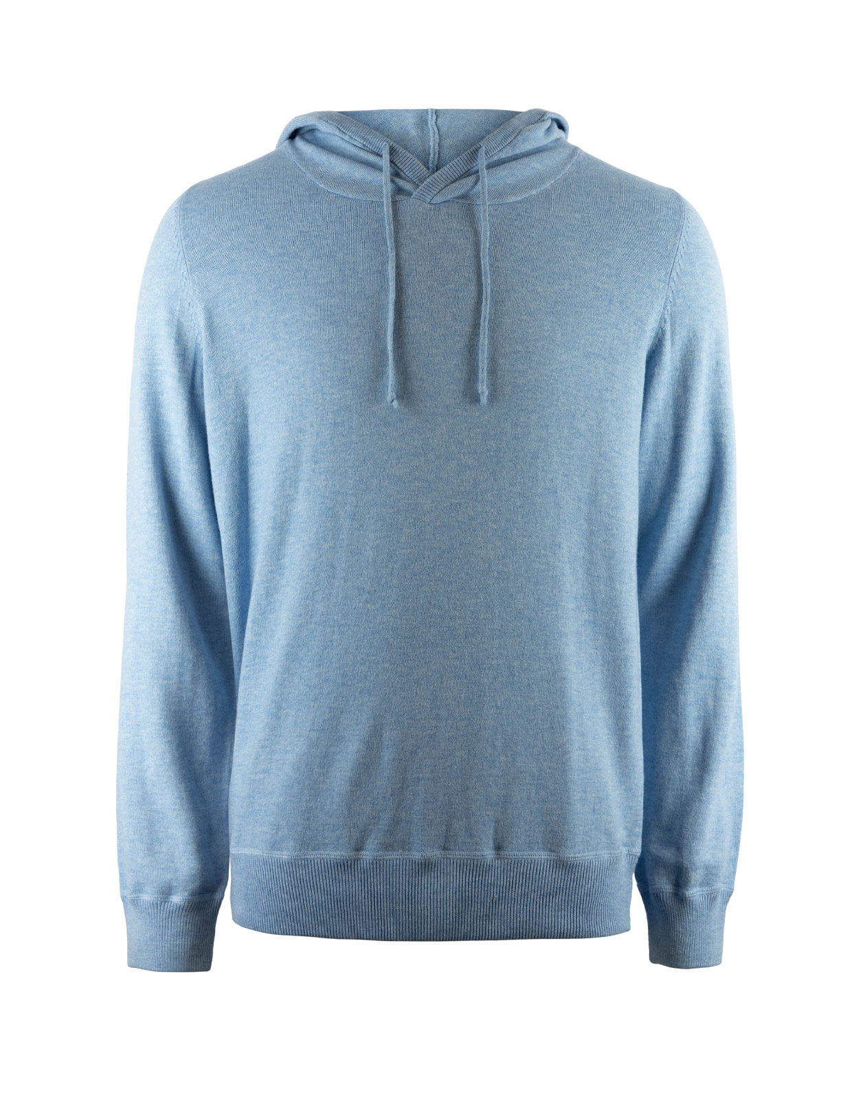 Gatsby Hoodie Merinoull Bomull Ljusblå