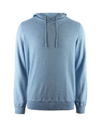 Gatsby Hoodie Merinoull Bomull Ljusblå