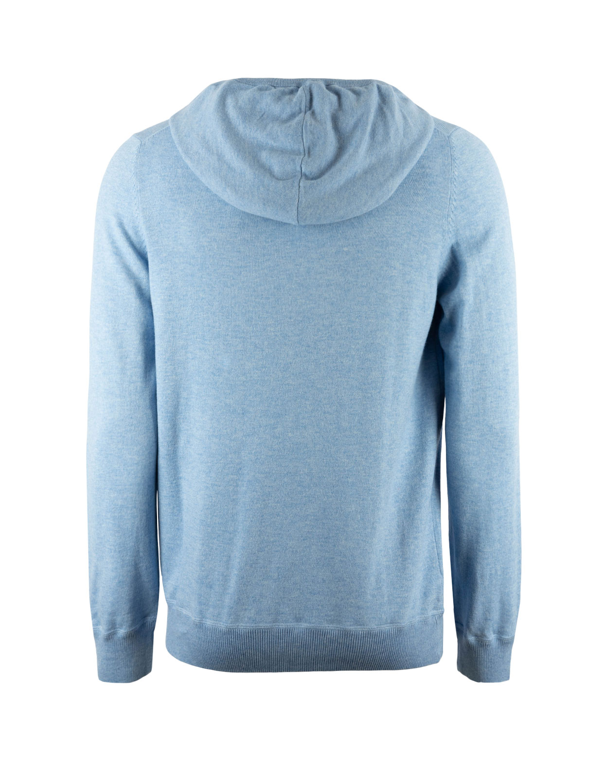 Gatsby Hoodie Merinoull Bomull Ljusblå